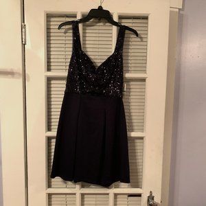 NWT Navy Blue Skater Dress with Sequins Size 9/10